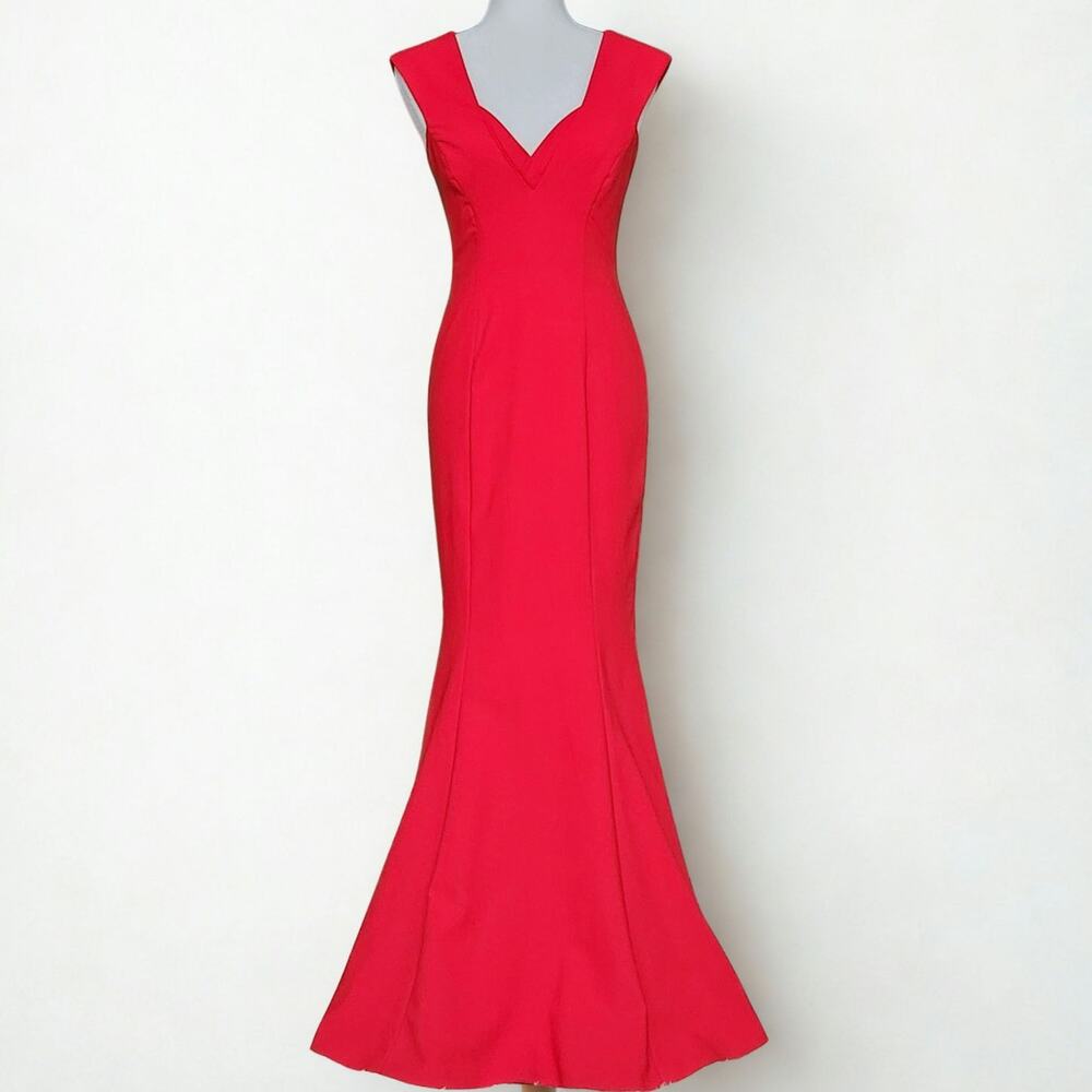 Jay Godfrey Red Cutout Back Sleeveless Mermaid Gown Women’s Size 2 Formal Dress